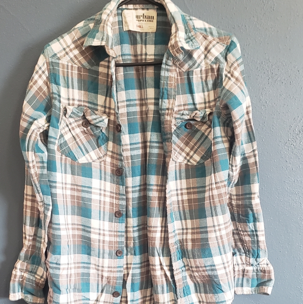 URBAN PIPELINE grey and blue button down size s